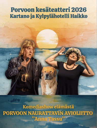 Porvoon Kesäteatteri 2026, Komediashow elämästä, Porvoon Naurattavin Avioliitto, "Anna Tassu", Satu ja Juha Laitila